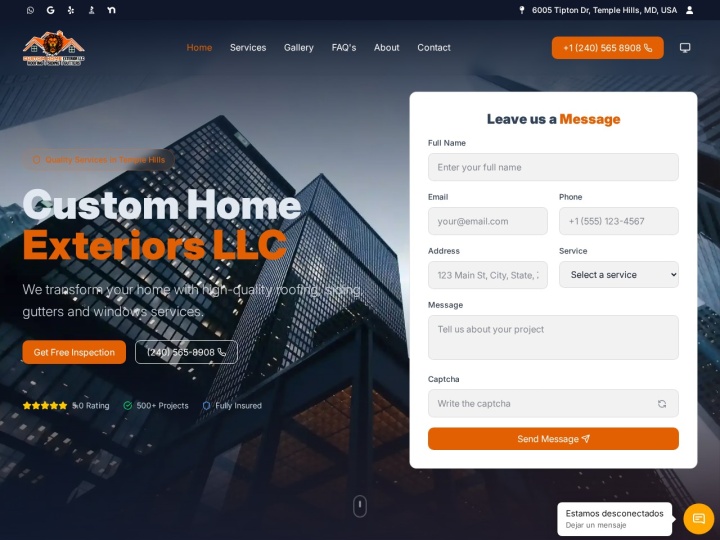 Custom Home Exterior website