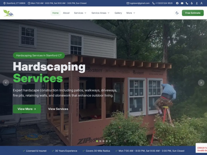 Lugo Landscaping & Home Improvements website